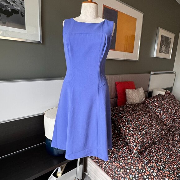 White House Black Market Dresses & Skirts - - White House Black Market WHBM Purple Fit Flare Sleeveless Sheath Dress US 6